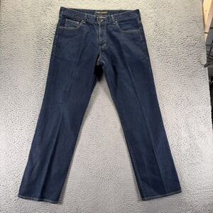 Reverb Jeans Mens 36x34 Blue Cotton Denim Straight Dark Wash Travel Workwear